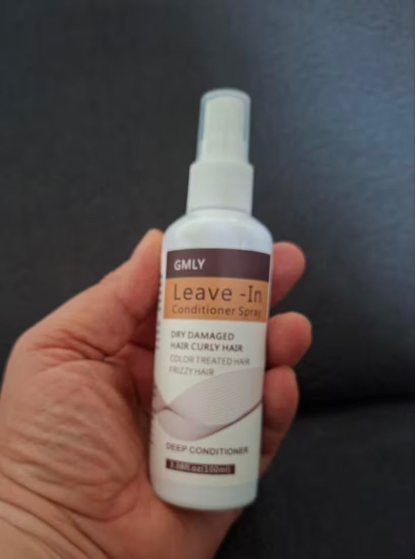 Showing a bottle of GMLY Leave-In Conditioner Spray