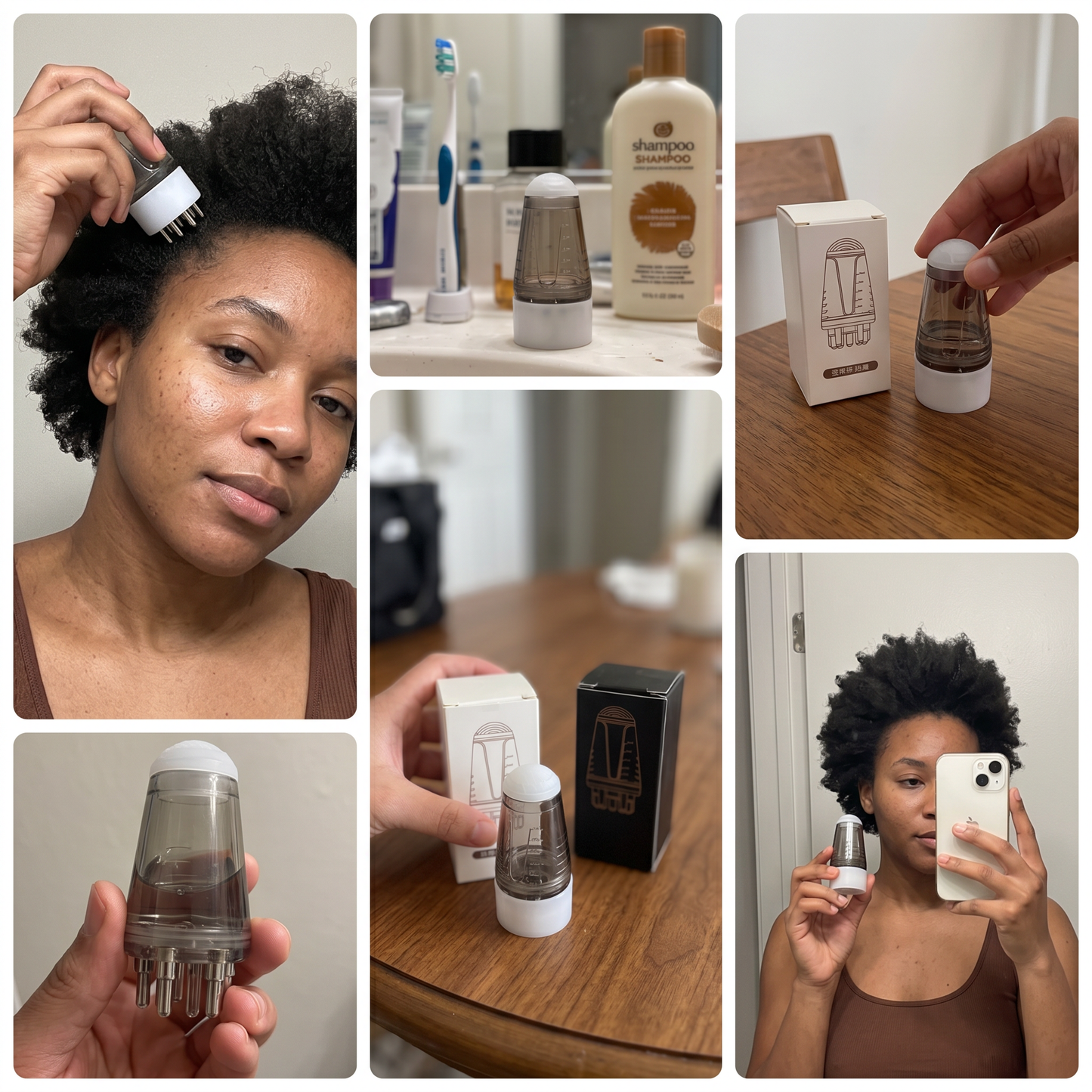 Scalp Serum Applicator & Massage Comb | No Mess Oil Delivery for Natural Hair, Protective Styles & Thinning Edges